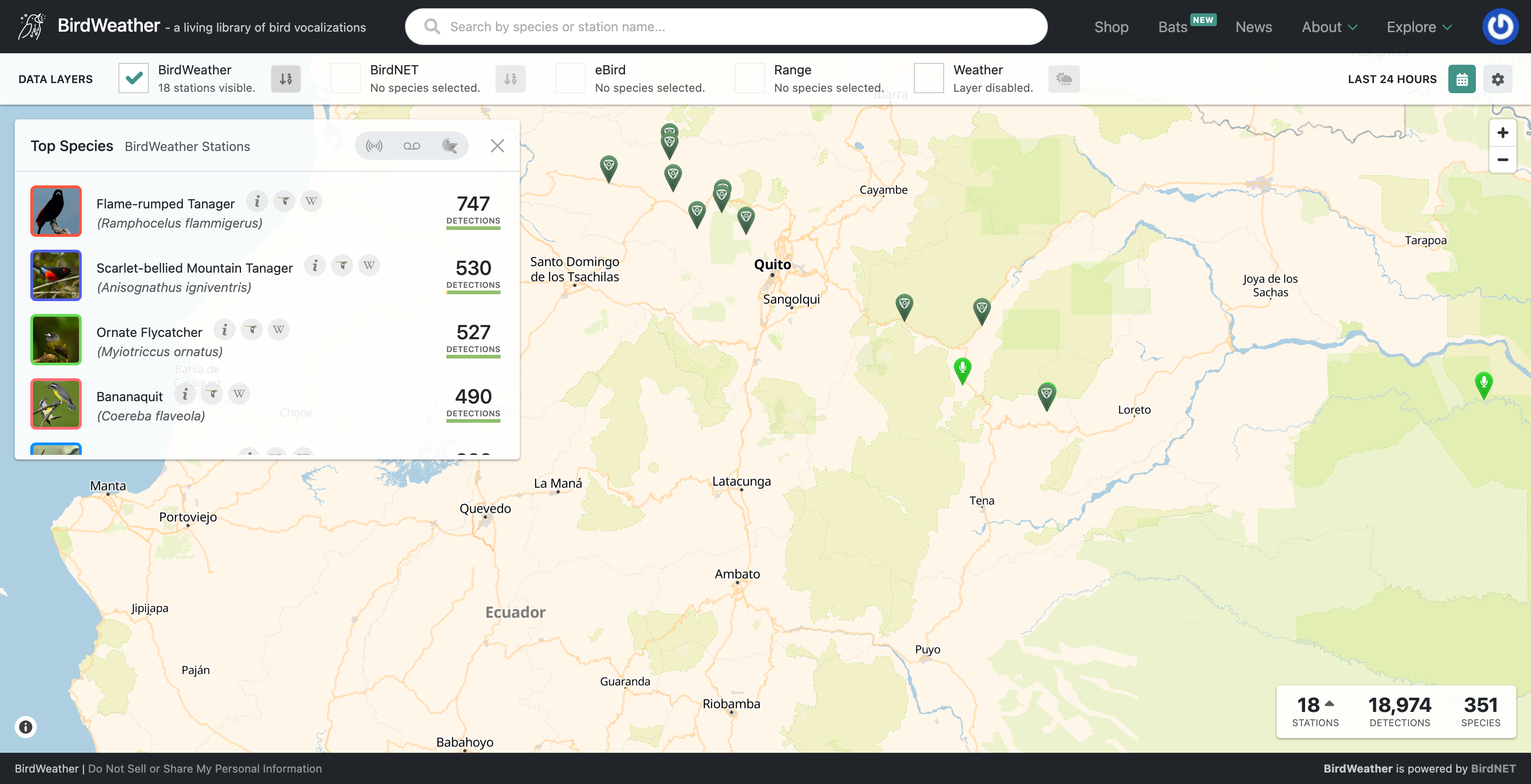 BirdWeather Map